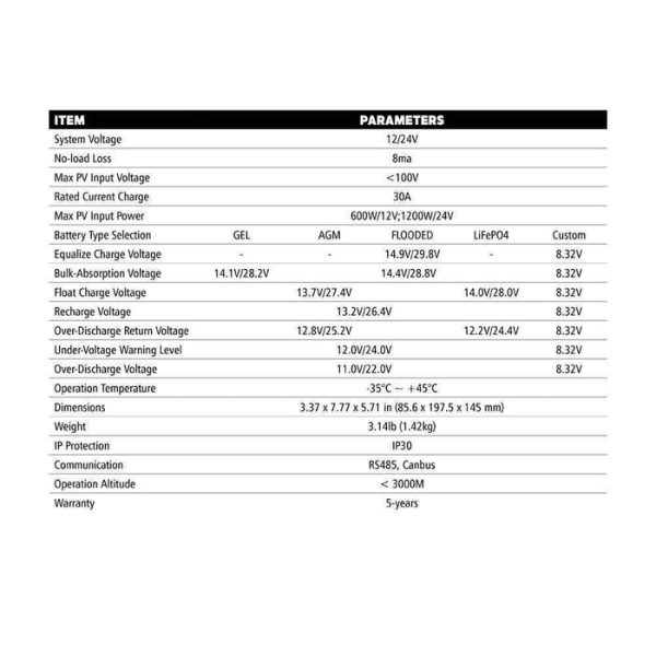 Go Power 30A MPPT Solar Controller + RV-C - Image 5